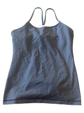 Lululemon Power Y Black and Gray Tank Size 10